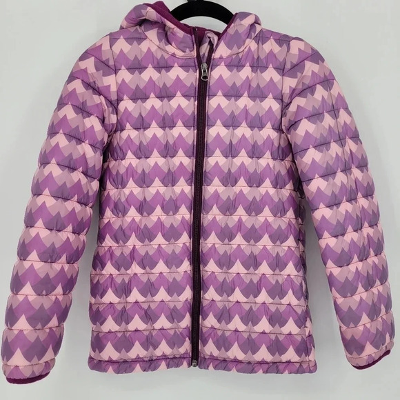 KICKEE purple and pink puffer kids big Girl jacket coat XLARGE 12-14 - Picture 1 of 7